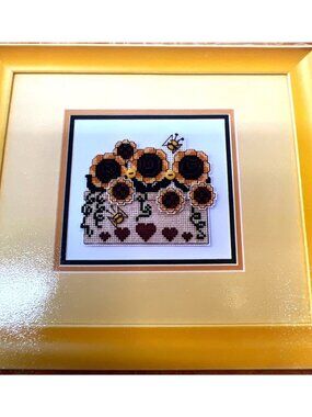 RARE Flower Box Buttons II Cross Stitch Pattern Simply Old-Fashioned Sunflowers